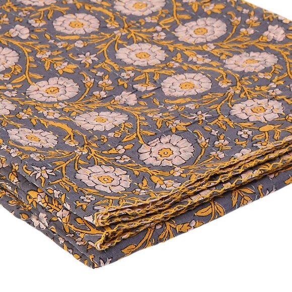 Taj Hotel Home Decor Kantha Cotton Throw | 1-Piece | Multicolor | 50"x70" - Picture 3 of 4